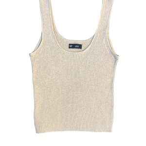 GAP Women's Beige Ribbed Tank Top
